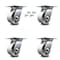 Service Caster 4 Inch Semi Steel Caster Set with Roller Bearings and Swivel Locks SCC SCC-35S420-SSR-BSL-4 - alternate 1